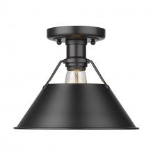  3306-FM BLK-BLK - Orwell 1-Light Flush Mount in Matte Black